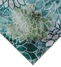 Teal Green Floral Polyester 8' X 10' Machine Made Carpet