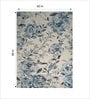 Teal Floral Wool 5 ft x 7 ft Hand Tufted Carpet