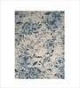 Teal Floral Wool 5 ft x 7 ft Hand Tufted Carpet