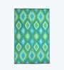 Teal Geometrical Polyproylene 4 ft x 6 ft Machine Made Picnic  Mats
