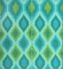 Teal Geometrical Polyproylene 4 ft x 6 ft Machine Made Picnic  Mats