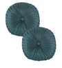 Teal Green Polyester Round Shaped Cushion