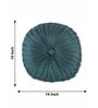 Teal Green Polyester Round Shaped Cushion