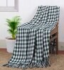 Teal Green Woven Cotton Checkered 50X60 Inches Throw
