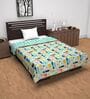 Teal Grey Microfiber Abstract 120 Gsm Single Dohar