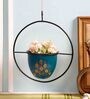 Teal Metal Circular Hanging Planter