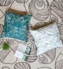 Teal Microfiber Floral 16X16 Inches Cushion Covers Set Of 5