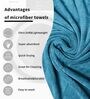 Teal Microfiber Solid 450 GSM Hand Towel (Set of 2)
