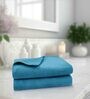 Teal Microfiber Solid 450 GSM Hand Towel (Set of 2)