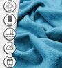 Teal Microfiber Solid 450 GSM Hand Towel (Set of 2)
