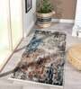 Teal Polyester 5 x 2 Feet Machine Bedside Runner
