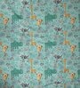 Teal Polyester Abstract 5ft Semisheer Eyelet (2 pc) Window Curtains