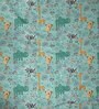 Teal Polyester Abstract 9ft Semisheer Eyelet (2 pc) Long Door Curtains