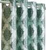 Green Polyester Ethnic Motif 5FT Light Filtering Eyelet Window Curtains (Pack of 2)