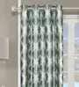Green Polyester Ethnic Motif 5FT Light Filtering Eyelet Window Curtains (Pack of 2)