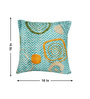 Teal Polyester Geometric 16x16 inches Cushion Cover