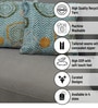 Teal Polyester Geometric 16x16 inches Cushion Covers Set of 3
