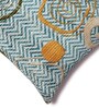 Teal Polyester Geometric 16x16 inches Cushion Covers Set of 5