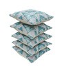Teal Polyester Geometric 16x16 inches Cushion Covers Set of 5