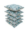 Teal Polyester Geometric 18x18 inches Cushion Covers Set of 5