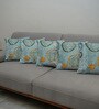 Teal Polyester Geometric 20x20 inches Cushion Covers Set of 5