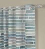 Teal Polyester Abstract 9ft Semisheer Eyelet (2 pc) Long Door Curtains