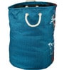 Teal Polyester Slub 50 Ltr (1Pc) Laundry Basket with Lid
