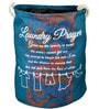 Teal Polyester Slub 50 Ltr (1Pc) Laundry Basket with Lid