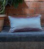 Blue Solid Polyester 22 x 12 Inch Cushion Cover