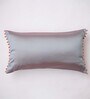 Blue Solid Polyester 22 x 12 Inch Cushion Cover