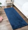 Teal Polyester 24 x 60 Inches Machine Made Floor Runner