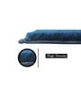 Blue Solid Polyester 4 ft x 6 ft Machine Made Carpet