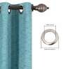 Teal Solid Polyester 8 Ft Blackout Eyelet Door Curtains (Set of 2)