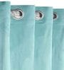 Teal Polyester Solid 7 ft Light Filtering Eyelet (Set of 2) Door Curtains