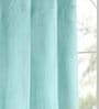 Teal Polyester Solid 7 ft Light Filtering Eyelet (Set of 2) Door Curtains