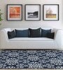 Teal Abstract Polypropylene 4 ft x 6 ft Machine Made Carpet