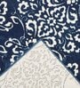 Teal Abstract Polypropylene 4 ft x 6 ft Machine Made Carpet