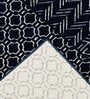 Teal Geometric Polypropylene 4 ft x 6 ft Machine Made Carpet