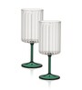 Teal Ripple Wine Glass(Pack Of 2)
