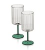 Teal Ripple Wine Glass(Pack Of 2)