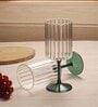 Teal Ripple Wine Glass(Pack Of 2)