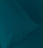 Teal Satin Striped 210 TC Pure Cotton King Sized Bedsheet with 2 Pillow Covers