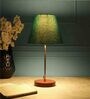 Malan Teal Fabric Shade Night Lamp With Aluminium Base