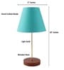 Malan Teal Fabric Shade Night Lamp With Aluminium Base