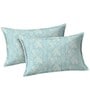 Teal Shadow Metro 186 TC Cotton King Bedsheet With 2 Pillow Covers