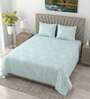 Teal Shadow Metro 186 TC Cotton King Bedsheet With 2 Pillow Covers