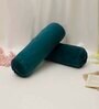 Teal Solid 200 TC Velevt 2 Bolster Covers