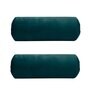 Teal Solid 200 TC Velevt 2 Bolster Covers