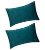 Teal Solid 200 TC Velevt 2 Pillow Covers