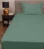 Teal Solid 300 TC 100% Cotton Single Bed Sized Bed Sheets With 1 Pillow Cover